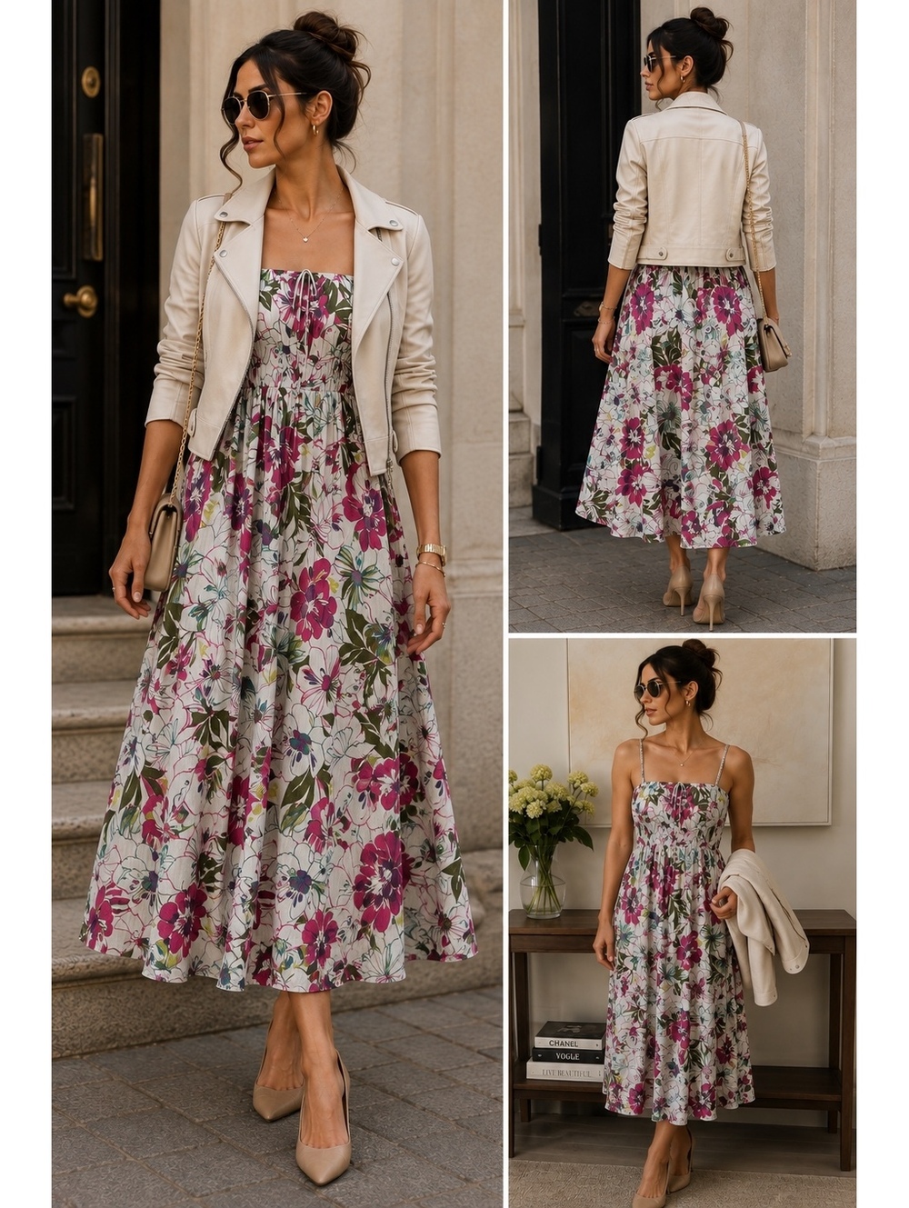 NWT GAP Floral Midi Dress Smocked Bodice Summer Boho Cottage XL